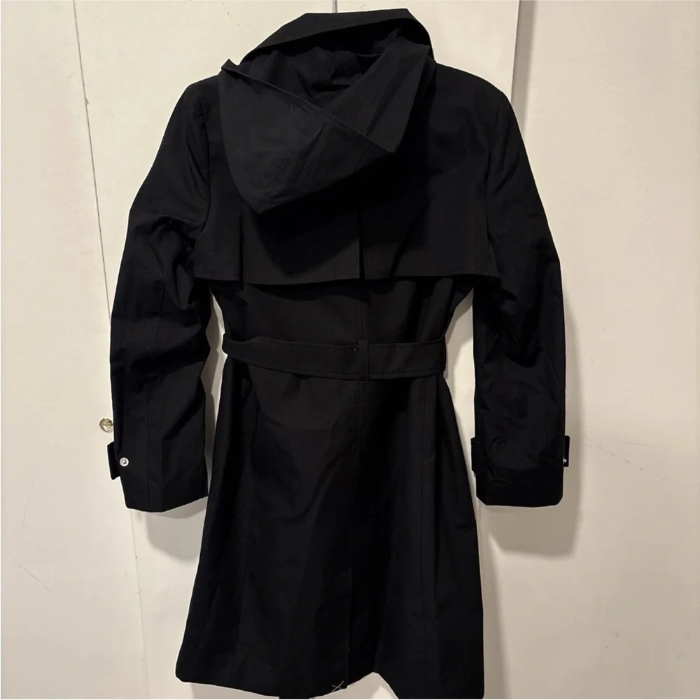 NWT J.Crew New Icon Trench Coat Black Hooded Hood Belt Jacket - Picture 5 of 9